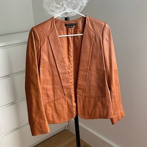 Theory camel leather jacket